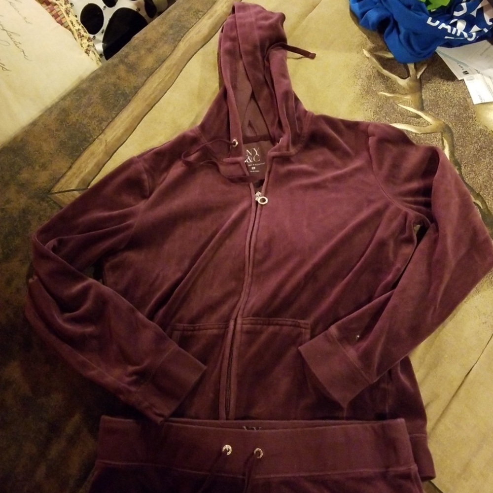 New York & Co velour hoodie and pant set